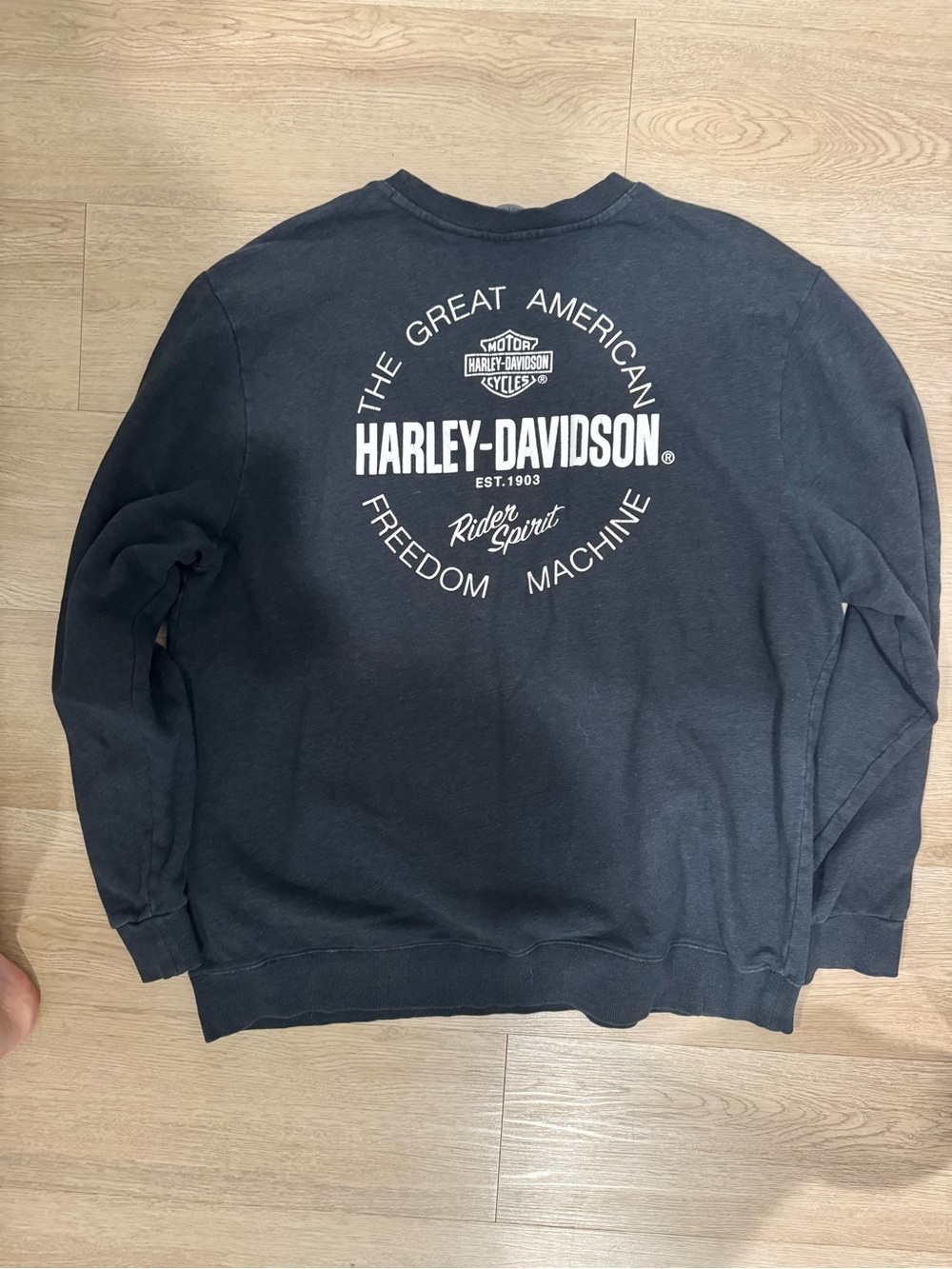 Harley-Davidson Black Crewneck Sweatshirt with White Logo